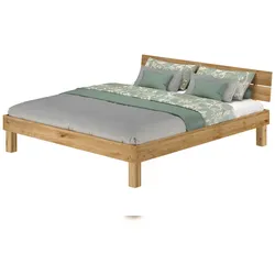 Erst-Holz Stabiles Ehebett Doppelbett 180x200 Eiche massiv geölt Zubehör wählbar V-60.88-18 ohne Zubehör