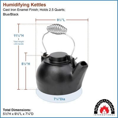 Achla Designs Enameled Humidifying Kettle, 9.25 Inch Tall