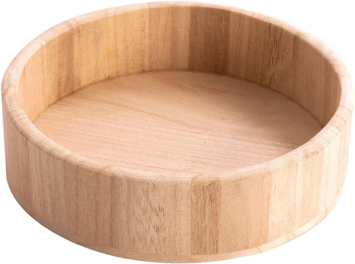 Rond houten dienblad van balsahout - Middelgroot serveerblad voor decoratie