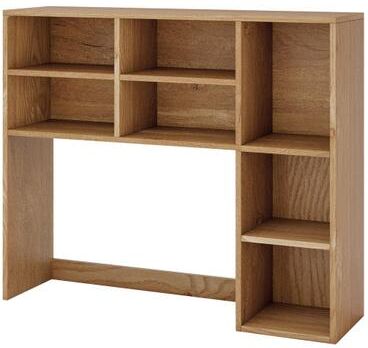 Costway Desktop Bookshelf with 7 Open Cubbies and 3 Adjustable Shelves-Natural
