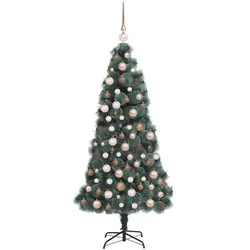 vidaXL, Weihnachtsbaum, Ida (mit LEDs und roségoldenen Kugeln) (150 cm)