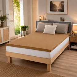 BettwarenShop Topper Spannbettlaken Ultra Stretch 200x220 cm | zimt - braun