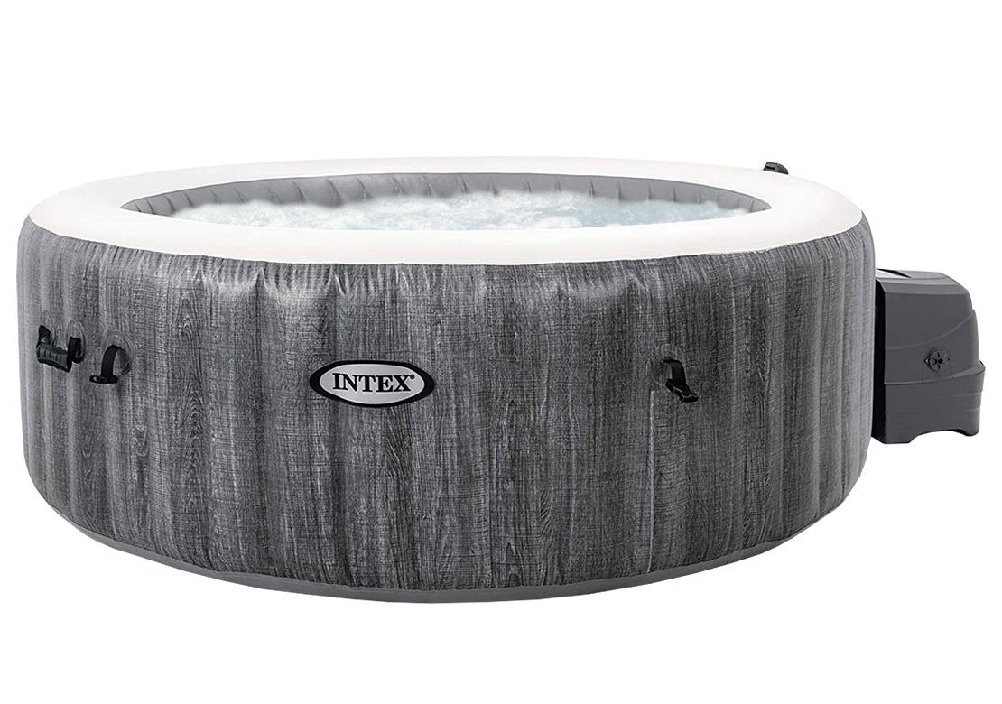 Intex 28442EX, 1098 l, 6 Person(en), Rund, Blasen-/Strahlmassage, Polyvinylchlorid (PVC), Grau
