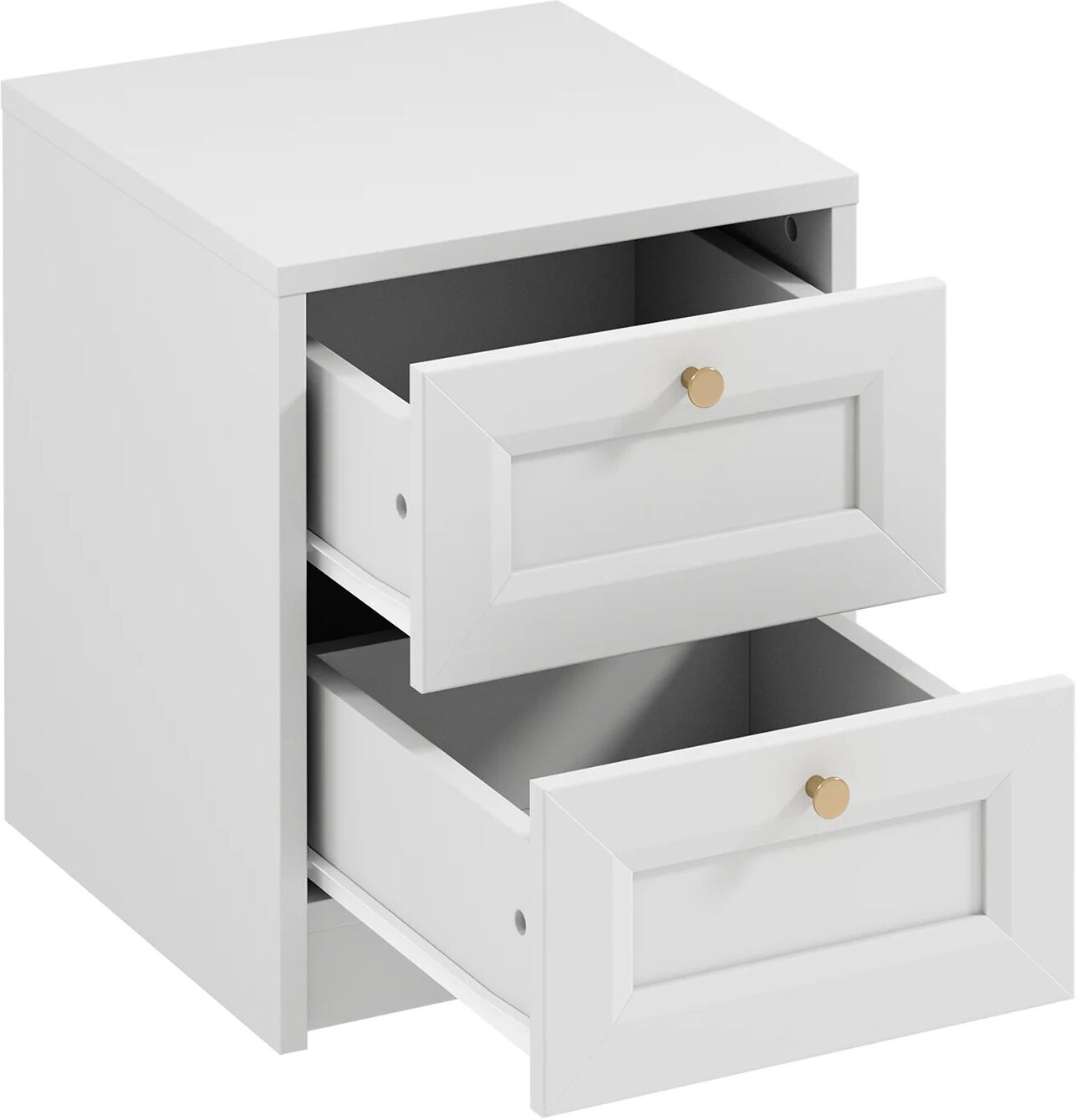 garneroarredamenti Comodino shabby 40x48h cm 2 cassetti bianco Shubo