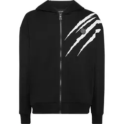 PLEIN SPORT Kapuzen-Sweatjacke SCRATCH, Größe L in Schwarz 02
