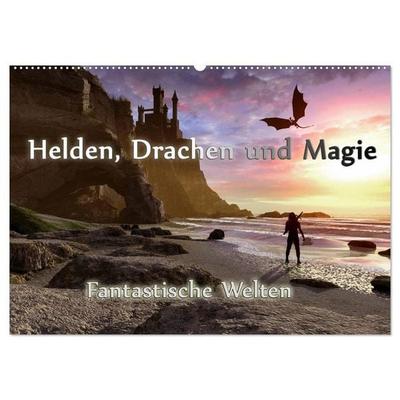 Helden, Drachen und Magie (Wandkalender 2026 DIN A2 quer), CALVENDO Monatskalender