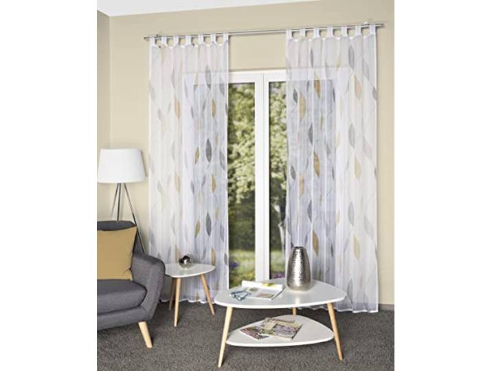 HOMEbasics - bedruckter Voile Vorhang „Paolo“ - ideal für stilvolle Wohnräume - einfache Montage