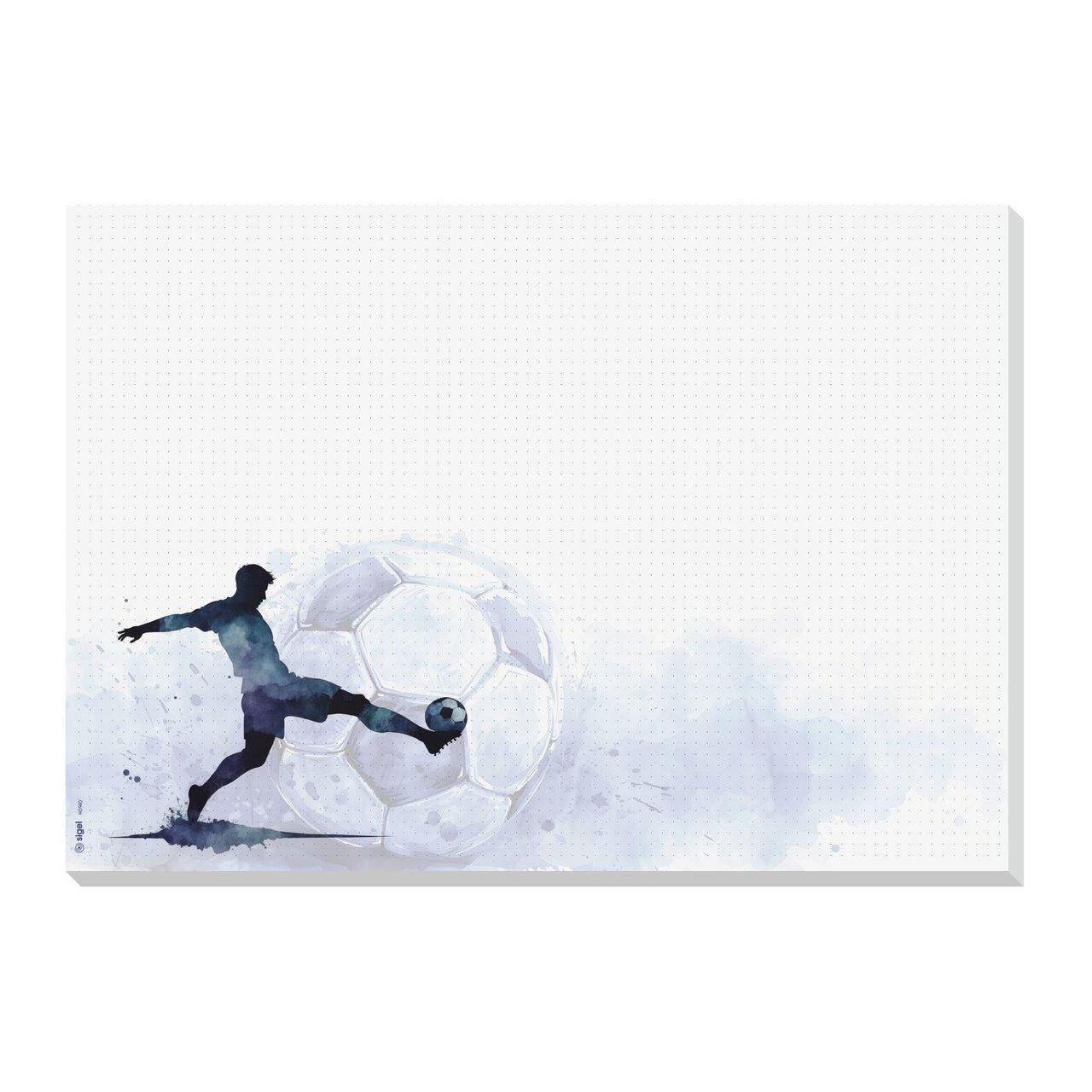 SIGEL Schreibtischunterlage Goal Zone hellblau Papier 42,0 x 29,7 cm, 30,0 Blatt