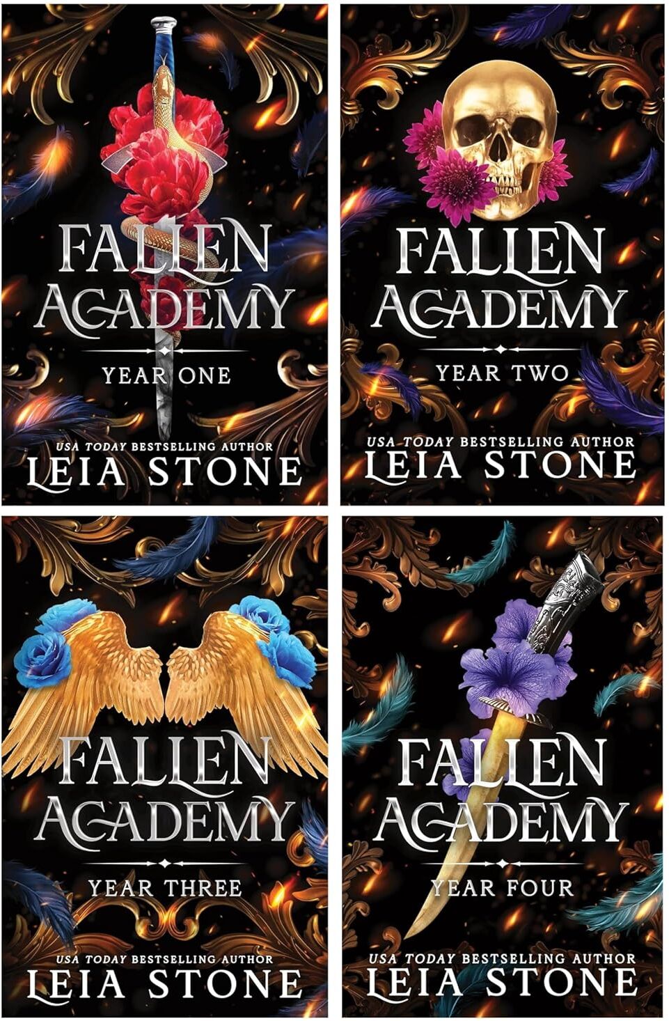 Sourcebooks UK LTD Fallen Academy Series (Book 1-4) by Leia Stone 4 Books Collection Set