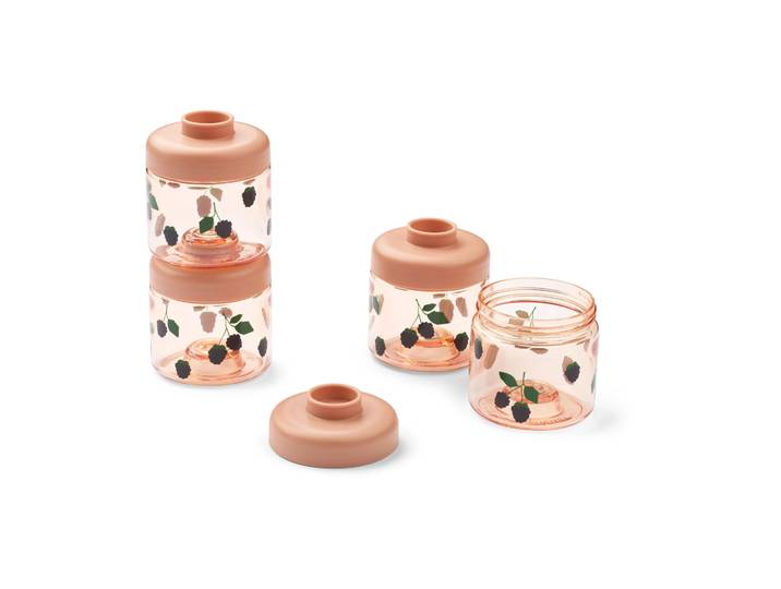 Liewood Pots pour aliments bébé Dominique 100 ml, 4 pièces Berry-Pale Tuscany