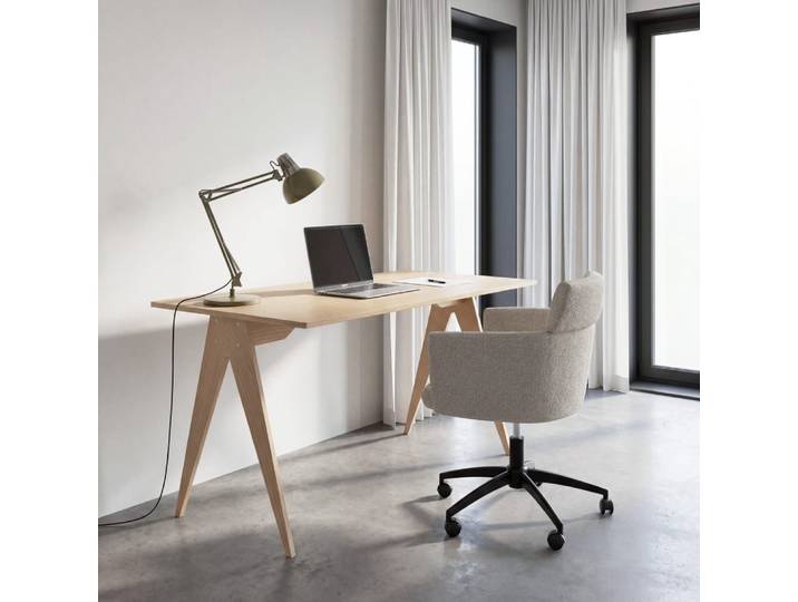 Bureau professionnel en bois de chêne et placage chêne, L140 cm