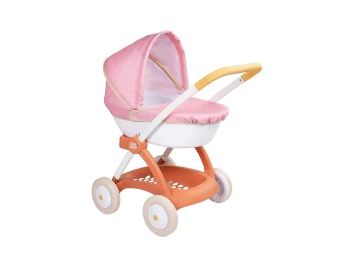 Smoby - Baby Nurse - Landau - pour Poupons et Poupées Jusqu'à 42 cms - Capote Rétractable - Panier de Rangement - A Partir de 18 Mois - Fabrication Espagnole