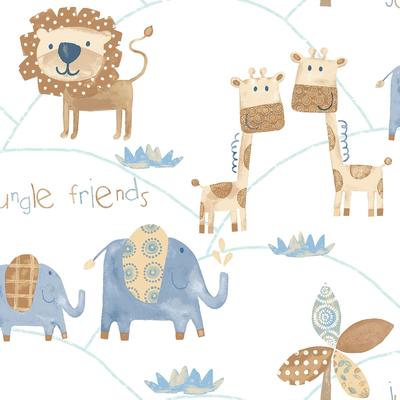 Galerie Wallcoverings Just 4 Kids 2 Jungle Friends Non-woven Matte Wallpaper Roll