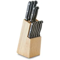 neuetischkultur Messerblock-Set, 13-teilig Gummibaum