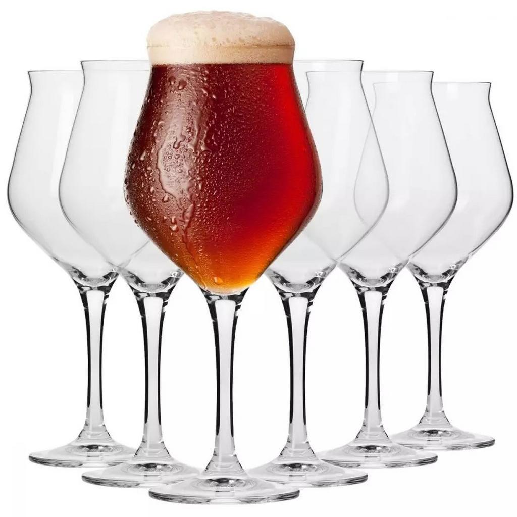 Krosno Glass Bier-Tulpen, Transparent, Glas, 0.42 L, Hergestellt in Europa, geschmacks- und geruchsneutral, Essen & Trinken, Gläser, Biergläser