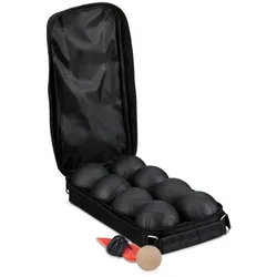 Relaxdays 8 Boule-Kugeln im Set Schwarz