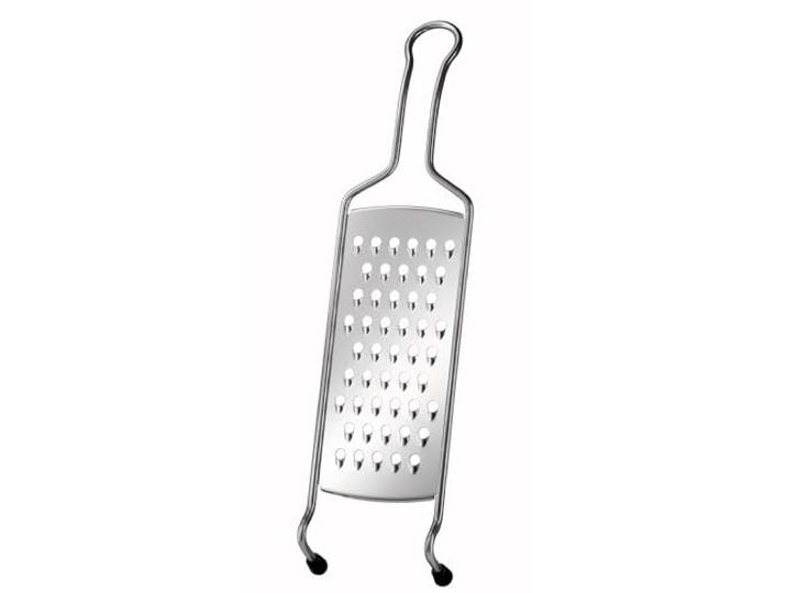 RÖSLE Grobreibe Classic, Hochwertige Reibe für Rohkost, Kartoffeln, Gemüse oder Käse, mit Drahtgriff und Silikonstandfuß, Edelstahl 18/10, Silberfarben, 40 cm