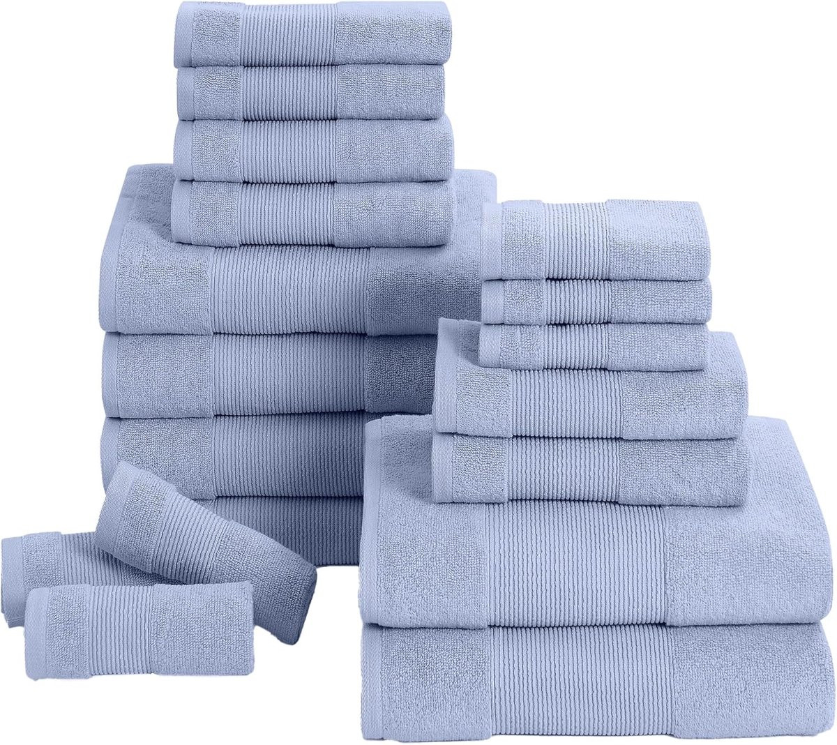 Badkamer Textiel Set van 18-delig Zero Twist Katoen in Blauw
