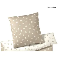 Elegante Bettwäsche Paws - Kissenbezug 80x80 cm	natur-beige