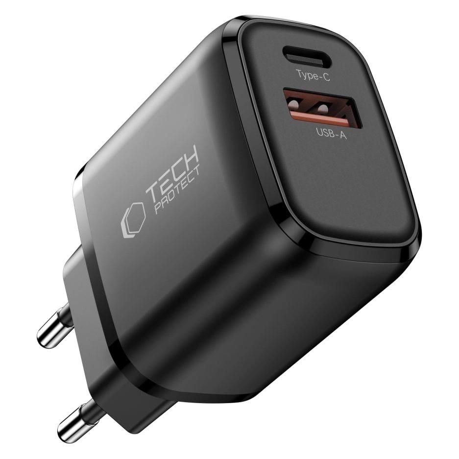 Tech-Protect NCA65W-GAN 2-PORT NETZLADER PD 65W / QC3.0 SCHWARZ (65 W, 2 Ports) (5906302339839)