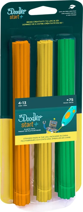 3Doodler Ersatzmine ECO-PCL für 3D-Stift Start+ 75 Stück - orange, gelb, grün
