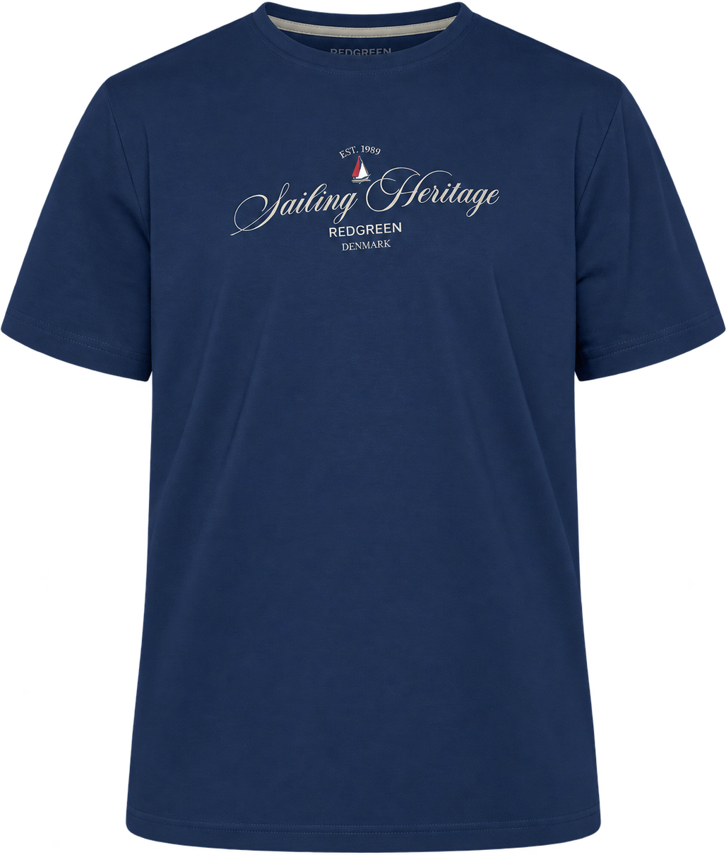 Navy T-Shirt I Str. 4xl - Til Mænd - Fra Redgreen Navy 4XL