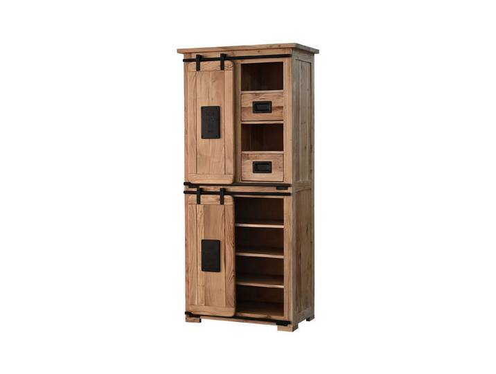 SAM® Highboard Gia, Akazienholz, mit Baumkante oder gerader Kante, Industrial-Design