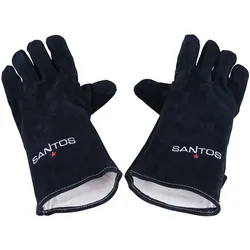 SANTOS BBQ-Handschuhe aus Leder, schwarz (Paar)