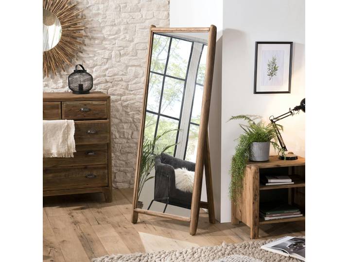 Miroir sur pied en bois de pin recyclé DENVER
