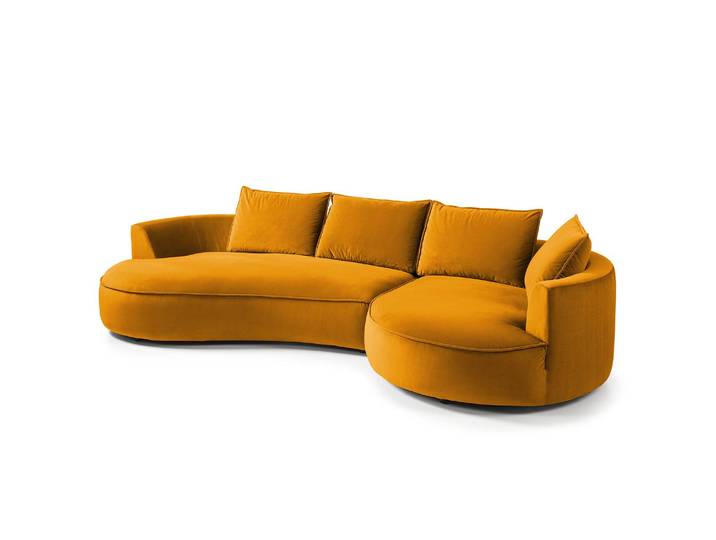 Grand canapé Orange Velours Shyla 322 x 82 x 154cm Alignement à droite Moderne