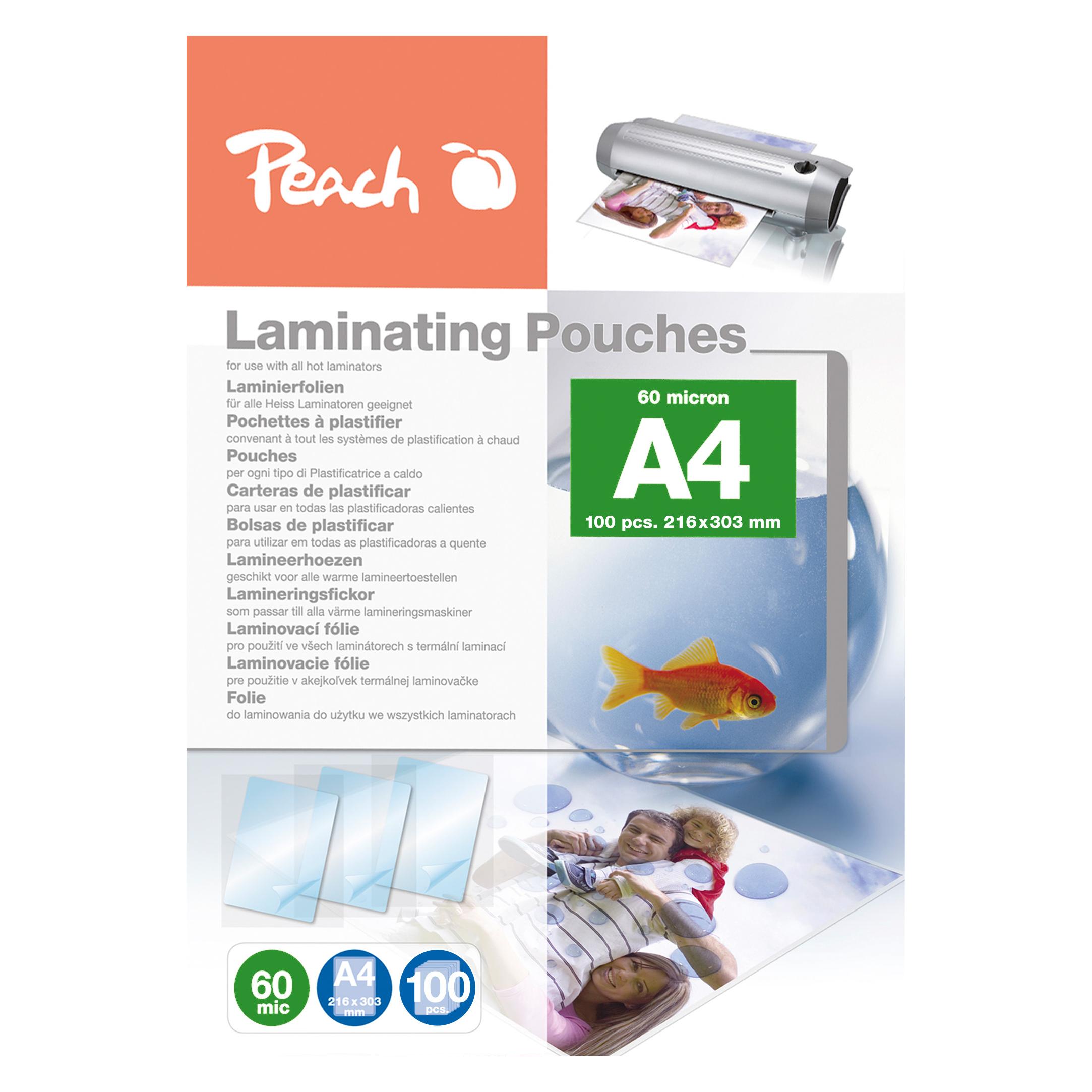 Peach Laminierfolie A4 (303x426mm) 60mic (A4, 60 µm) (PP560-02)