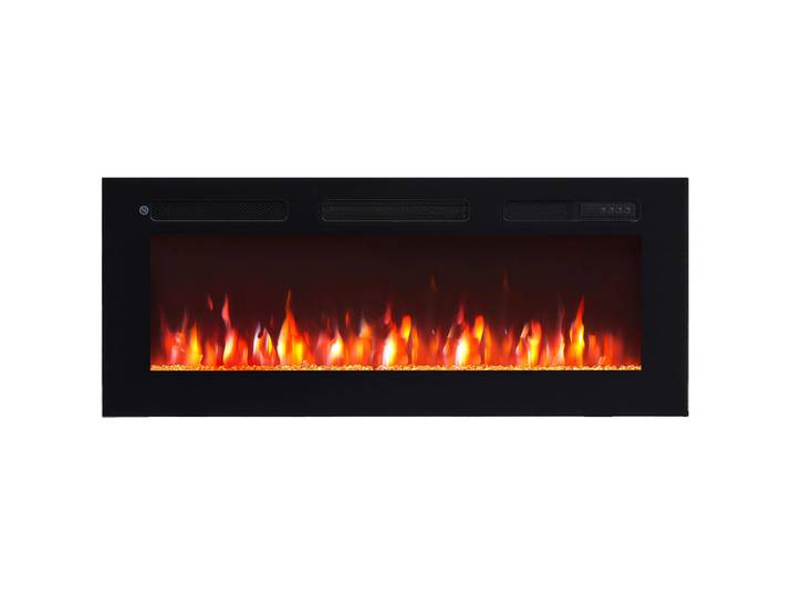 Elektrokamin Balderia Leif 40\, Schwarz, Metall, 102x43x15 cm, Fernbedienung, Flammeneffekt separat schaltbar, Überhitzungsschutz, Thermostat, Dimmer, Elektrogeräte, Heizgeräte, Elektrokamine
