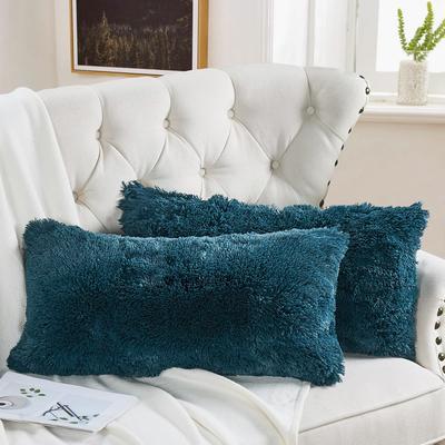 Home Soft Things Halsted Shaggy FauxFur Decorative Throw Pillow Cover Set, NO INSERT