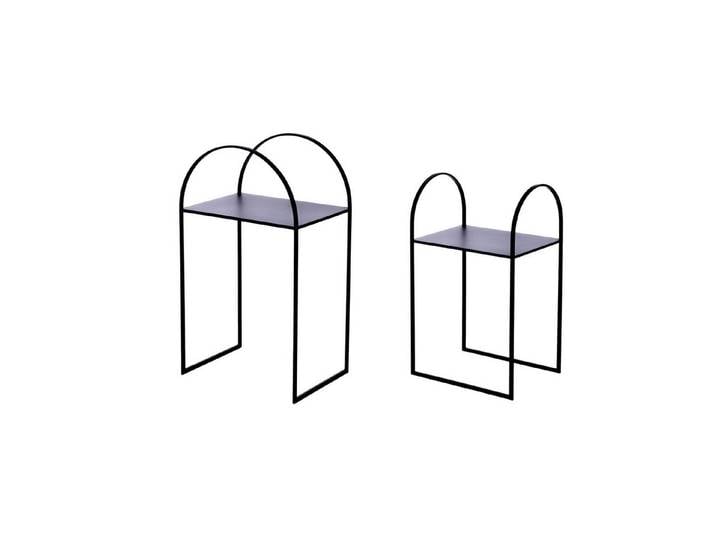 GILDE Beistelltisch LOKKO 2er Set Beistelltisch - schwarz - Glas/Metall - Höhe 70cm (1x Beistelltisch, Tische - Dekoration - Nachttisch - Wohnzimmer), Tisch - Ablagetisch - Couchtisch - Sofatisch
