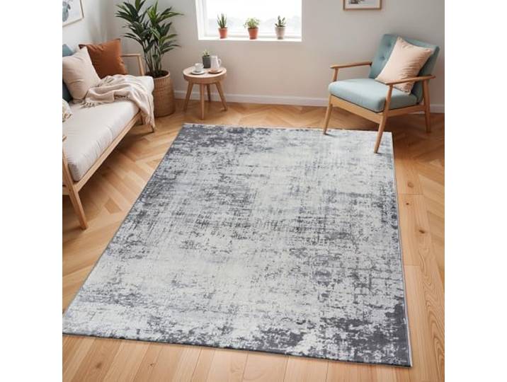 Livabliss Milena Kampen Tapis 120x170 cm – Gris\, Ivoire\, Poil Ras\, Salon