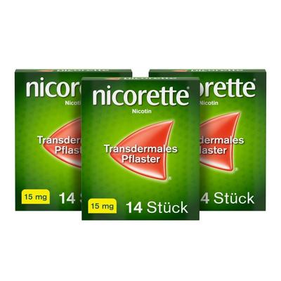 Nicorette TX Pflaster 15 mg x3 3x14 St transdermal