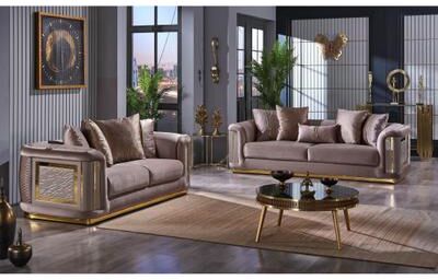 Furnia Ella 3-piece Living room Set Square Arms