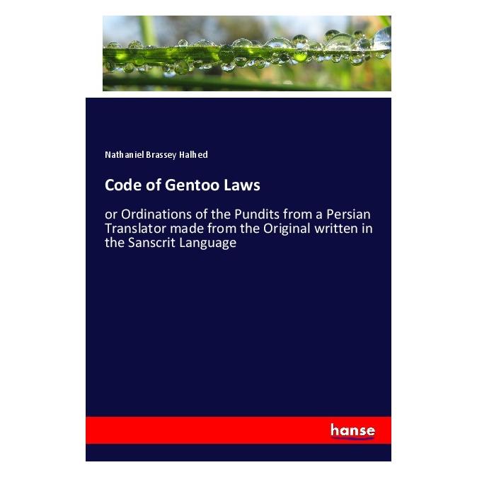Hansebooks Code of Gentoo Laws (Deutsch, Softcover, Nathaniel Brassey Halhed) (56169986)