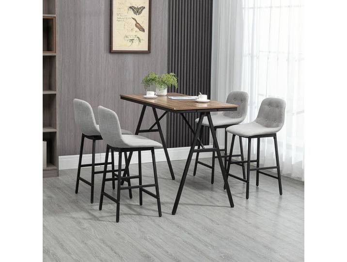 Ensemble table de bar 5 pièces avec tabourets de bar ensemble repas pour la cuisine table bistro avec 4 chaises 120x60x91 cm