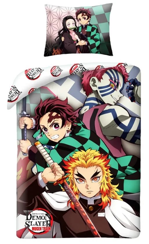 Tinisu Demon Slayer dekbedovertrek en kussensloop voor volwassenen, 140 x 200 cm