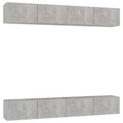 vidaXL TV-Schränke 4 Stk. Betongrau 100x30x30 cm Holzwerkstoff