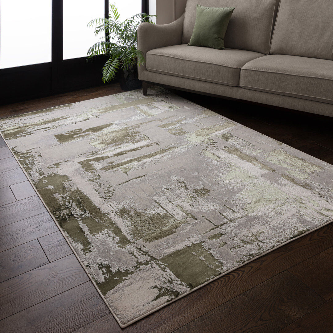 Borough Wharf Asiatic Stellar Abstract Green Rug Green Rectangle 160 x 230 cm
