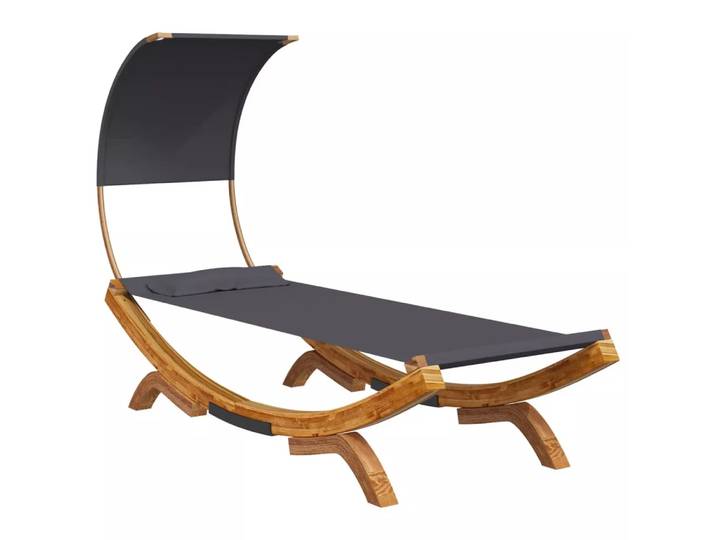 VidaXL - Loungebett holz, One Size, Grau