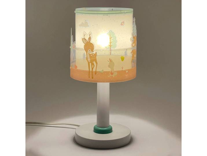 Dalber Tischlampe Loving Deer, weiß / opal, für Kinderzimmer, Kunststoff, Tischlampe