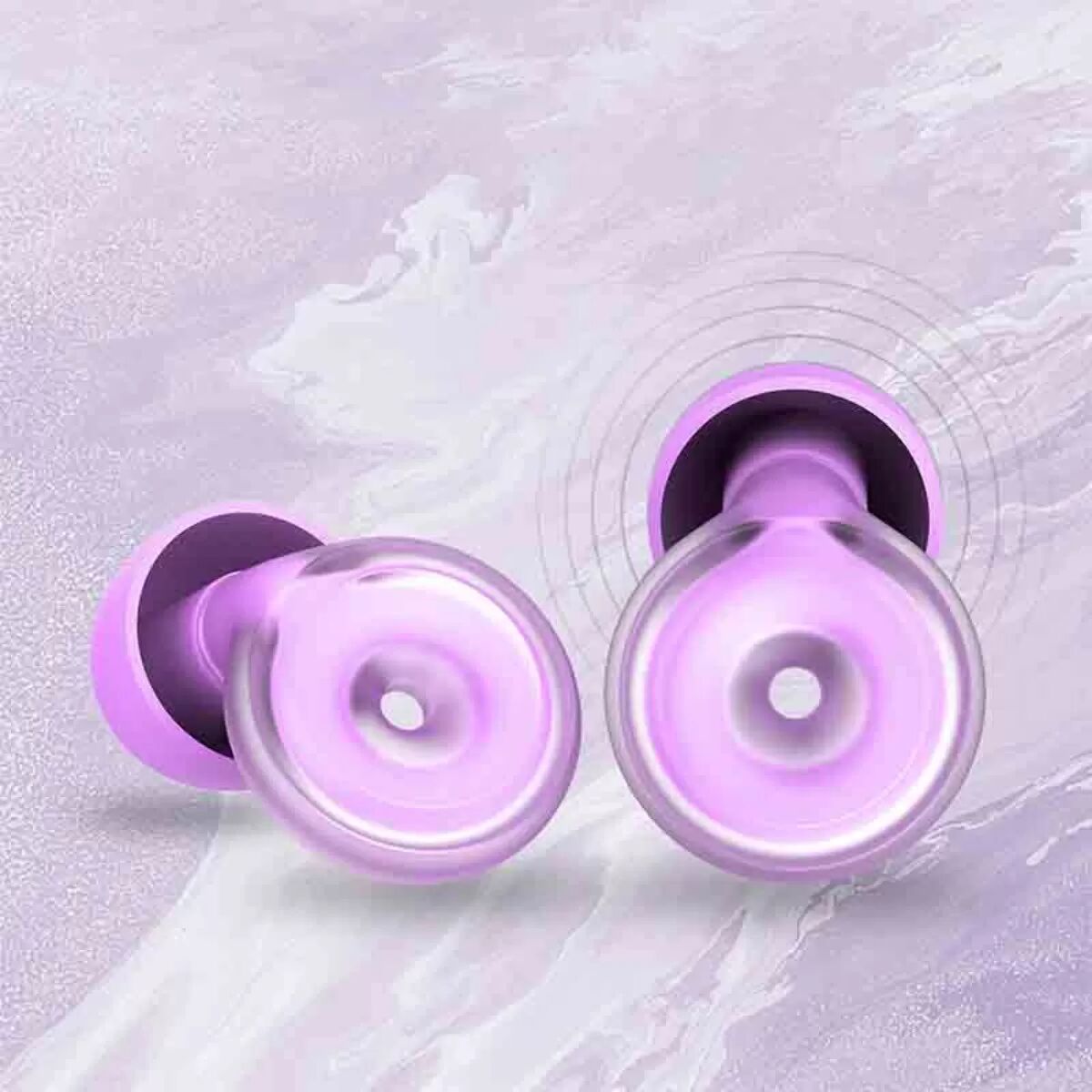 INF Bouchons d'oreille en silicone violet réduction de bruit - Double anneau réutilisables lavables pour sommeil, concerts,