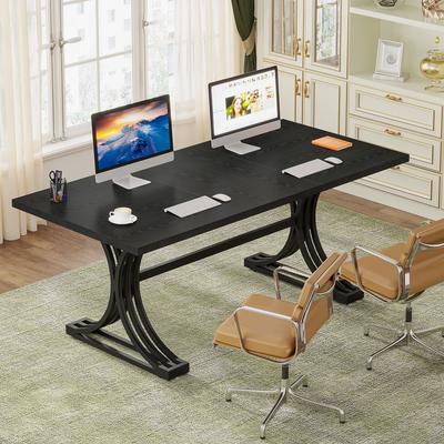1Easylife 63'' Executive Computer Desk, Rectangular Office Desk, Large Writing Table for Home Office