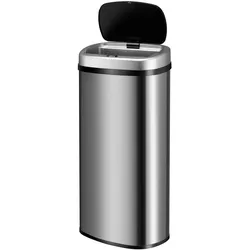 Rechteckiger Mülleimer mit Sensor - Silber
