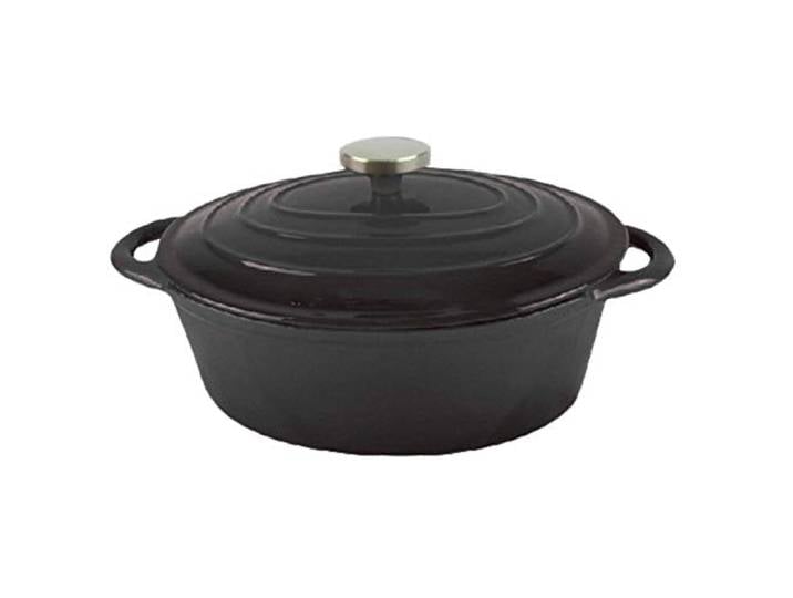 Ovaler Schmortopf 30 Cm Schwarz Eisen - 2 Un.