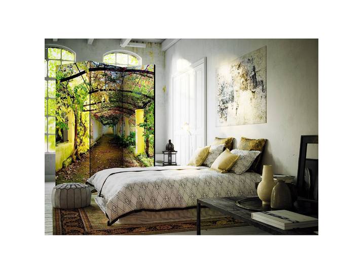 Paravent Romantic Garden Fleece Grün 135 x 172 x 3cm 3-teilig