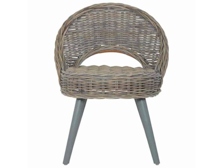 KTHLBRH Rattansessel Kubu grau mit Holzbeinen Bequemer Sitz, einfache Reinigung, stabil, geeignet für Wohnzimmer und Schlafzimmer, schnelle Montage